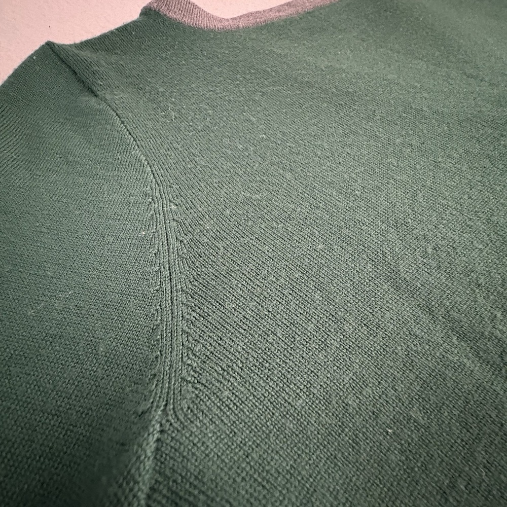 Kate Spade New York Women Large Wool Colorblock Cardigan Green Gray Cream - Picture 10 of 11